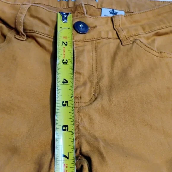 Emperial Women’s Size 7 Mustard Yellow Skinny Stretch Low Rise Jeans Embellished - Picture 7 of 15